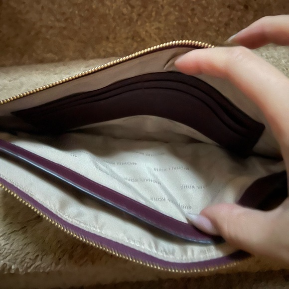 Michael Kors Burgundy Suede Studded  Wristlet Like New - Picture 5 of 7